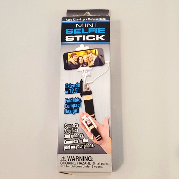 Mini Selfie Stick extends to 19.5" + Free bonus gift! Set of 5 - Picture 2 of 4